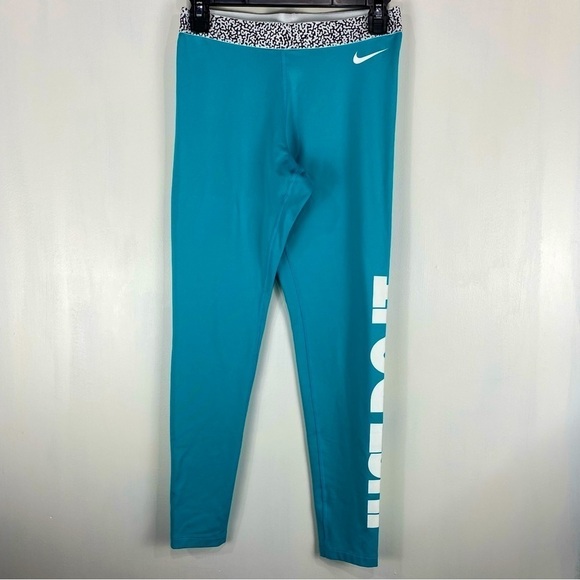 Nike Pro Dri-Fit Just Do It LOGO Stretch Full Length Compression Leggings Medium - Picture 1 of 4